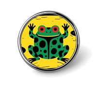 Pins de solapa esmaltados con el símbolo del clan de la rana, hormigas plateadas del Sáhara buscando alimento - Broches redondos y bonitos, unisex para ropa, sombreros, bolsos y mochilas