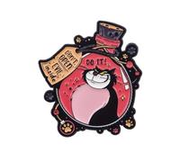 Pin's du Chat Lucifer (de Cenicienta) Dibujos Animados, Clásico Vintage, Pin de solapa accesorio para ropa Bolsas, 3,6 x 3,4 cm, 4 X 4.3 Centimètres, Esmalte