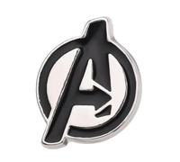 Pin's du Logo de los Vengadores - Super Heros, Película de Acción, Blanco y Negro, Pin de solapa para ropa Bolsas Accesorios 1,6 x 1,2 mm, 4 X 4.3 Centimètres, Esmalte