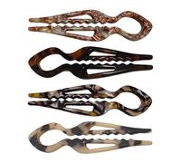 Pins for Hair - Vintage U-Shape Clips for Hairstyles | Acetic Acid Build, 4 Piece Non-Slip Grip Set, Hair Bun Accessory, Salon Everyday Wear, Wedding Dance Ballet Decorative