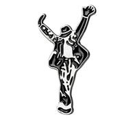 Pins Pin's Pin de solapa Michael Jackson, King of Pop, esmalte blanco y negro, 4,7 x 2,5 cm