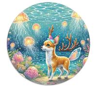 Pinscher en Miniatura Adultos para Niños Rompecabezas De 1000 Piezas Redondo Buen Amigo Socio Mascota Circular Puzzle Niños Mujeres Construir Maquetas Hogar Decoración 1000pcs (67.5x67.5cm)