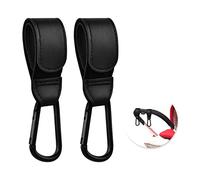 Pinsheng 2Pcs Ganchos Carro Bebé, Ganchos para Silla de Paseo Gancho para Carrito Bebe, Ganchos de Cochecito de Cuero Mosquetones para Carrito de Bebe para Colgar Bolsas de Compra Bolsa de Pañales