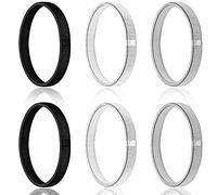 Pinsheng 3 pares Antideslizantes Brazaletes de Manga Elásticos, Soporte de Manga de Camisa Metal Camisa Titulares de la Manga para Hombres Mujeres Niños (Negro, Plata, Oro blanco)