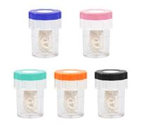 Pinsheng 5 Piezas Estuche Lentillas, Limpiador de Lentes de Contacto, Estuche para Anteojos de Limpieza Manual, Caja de Lentes de Contacto de Plástico para Uso Diario