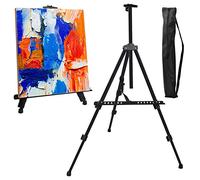 Pinsheng Caballete de Pintura regulable de 50 a 160 cm, Caballete de mesa plegable con bolsa de transporte, multifuncional caballetes pequeño portátiles para Pintura,Póster,Boda,Niños,Adultos, Negro