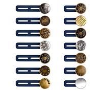 Pinsheng Extensor De Cintura De Pantalones,14 Piezas Prolongador de Botón Elástico, Metal Retráctil Jeans Botones, Ajustables Retráctil Botones, Adecuado Para Pantalones Vaqueros, Pantalones Y Falda