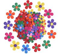 Pinsheng Flores de Fieltro 100 piezas, Adornos de Flores de Tela de Colores, Flores de Fieltro Pequeñas para DIY Niños Adultos Manualidades, Colores Variados
