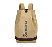 pinsheng Mochila De Lona Mochila De Cubo para Hombres Mochila De Estudiante Casual Caqui