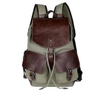 pinsheng Mochila De Lona Mochila De Viaje De Montaña Al Aire Libre De Corea para Hombres Mochila De Piel De Caballo Loco Verde
