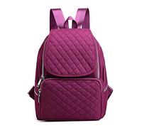 pinsheng Mochila Mochila Moda Bordado Rombo Mochila Tide Wild Oxford Casual, Morado