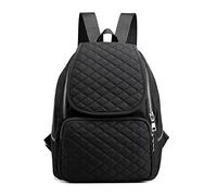 pinsheng Mochila Mochila Moda Bordado Rombo Mochila Trendy Wild Oxford Casual, Negro