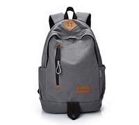 pinsheng Mochila para Hombre, Mochila para Computadora, Lona, Mochila De Viaje Casual, Mochila para Estudiantes De Secundaria, Estilo Universitario Femenino, Gris Claro