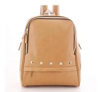 pinsheng Moda Metal Remache Estudiante Mochila Cuero Computadora Mochila Estudiante De Secundaria Estudiante Casual Bolso De Escuela Marrón