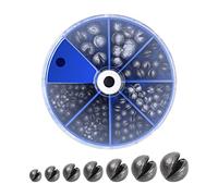 Pinsheng Plomo de Pesca Disparo Dividido Plomada Pesos 106 Piezas, Extraíble Split Shot Plomos Pesca 7 Tamaños Estándar, 0,2g 0,28g 0,38g 0,5g 0,8g 1,6g 2g