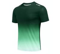 PINSPARK Camiseta Deportiva De Manga Corta Hombre, Transpirable, Secado RáPido, Correr Y Gimnasio, con Degradado