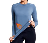 PINSPARK Camiseta Deportiva Mujer, BáSica De Polar, Manga Larga, Yoga, Suave Y Transpirable, Correr, TéRmica CáLida, Ropa Interior Funcional Invierno