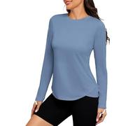 PINSPARK Camiseta Deportiva UV para Mujer con protección Solar UPF 50+, de Secado rápido, Ligera, para Correr, Yoga, Manga Larga, Transpirable y Funcional, para Fitness.