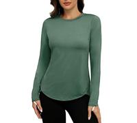 PINSPARK Camiseta Deportiva UV para Mujer con protección Solar UPF 50+, de Secado rápido, Ligera, para Correr, Yoga, Manga Larga, Transpirable y Funcional, para Fitness.