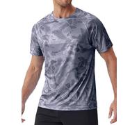 PINSPARK Camiseta UV para Hombre, de Secado rápido, con protección Solar UPF 50+, para Surfear, Correr y Nadar.