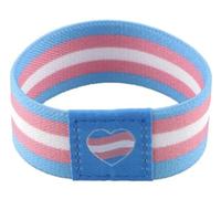 Pinstant Pulsera elástica reversible de 7.1 pulgadas con bandera de los derechos del orgullo transgénero, LGBTQ y LGBTQ