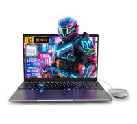 PINSTONE Ordenador Portátil 16GB RAM LPDDR4 512GB SSD 15,6 Pulgadas UHD Celeron N5095 Procesador Laptop con Touch ID USB 3.0 WiFi5 Bluetooth 4.0 (película de Teclado incluida)