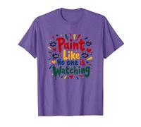 Pinta como si Nadie estuviera Viendo Inspirador Camiseta, Hombre, Morado Jaspeado, S