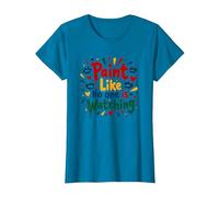 Pinta como si Nadie estuviera Viendo Inspirador Camiseta, Mujer, Zafiro, XXL