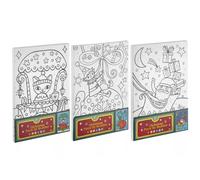 Pinta por números navideño - A4, varios estilos, con 6 colores