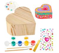 Pinta tu propia de joyería de madera, para niños que hagan su propio joyero, de pintura, de madera para manualidades y manualidades para niños de 3 a 12 años