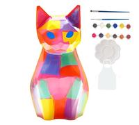 Pinta tu propia lámpara de animal, juego de manualidades con lámpara de dinosaurio, kit de manualidades con luz cálida de dinosaurio y gato, suministros de arte para dibujar para niños mayores de 4 añ