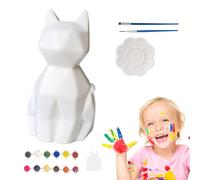 Pinta tu propia lámpara de animales, kit de pintura de lámpara para niños - Juego de pintura con luz nocturna para gatos | Kit de manualidades con luz cálida de dinosaurio gato, suministros de arte pa