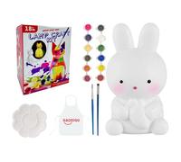 Pinta tu propia lámpara de conejo, luz nocturna de arte de conejo, kit educativo de luz nocturna para niños, niñas, adolescentes, familia, escuela, cumpleaños, Navidad, Pascua