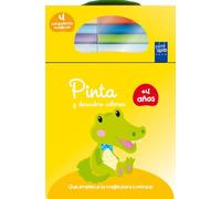 Pinta y descubre colores +4. Cocodrilo: Con tres rotuladores de colores y un rotulador mágico