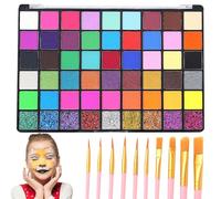 Pintacaras Infantil, 54 Colores Pinturas Cara para Niños con 11 Pinceles de Diferentes Tamaños, Pintura Cara Niños para Halloween, Fiestas de Navidad, Carnavales, Fiestas de Disfraces
