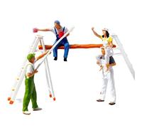 Pintado 1:87 Pintor de Tiny People Resin Doll para Model Train Micro Landscape Desktop Ornament Dioramas HO Scale , con portaescaleras