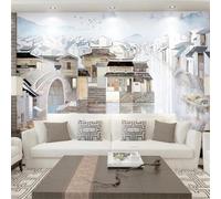 Pintado A Mano Arte Arquitectura Casa Puente De Piedra Ciudad Del Agua 3D Papel Pintado Pared Fácil Instalación Oficina Sala Estar Sofá Dormitorio TV Fondos Decoración-350cm×256cm