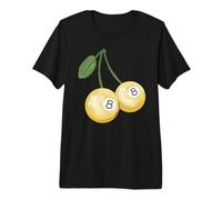 Pintado a Mano Cereza Amarilla 8 Bolas, Billar & Pool Ball Camiseta Premium