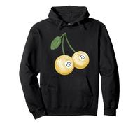 Pintado a Mano Cereza Amarilla 8 Bolas, Billar & Pool Ball Sudadera con Capucha