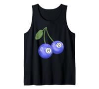 Pintado a Mano Cereza Azul 8 Bolas, Billar & Pool Ball Camiseta sin Mangas