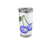 Pintado a mano Cereza Azul 8 Bolas, Billar & Pool Ball Vaso térmico de acero inoxidable de doble pared