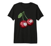Pintado a Mano Cereza Roja 8 Bolas, Billar & Pool Ball Camiseta Premium