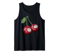 Pintado a Mano Cereza Roja 8 Bolas, Billar & Pool Ball Camiseta sin Mangas