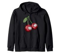 Pintado a Mano Cereza Roja 8 Bolas, Billar & Pool Ball Sudadera con Capucha