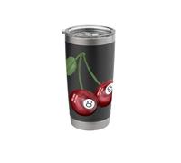 Pintado a mano Cereza Roja 8 Bolas, Billar & Pool Ball Vaso térmico de acero inoxidable de doble pared