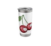 Pintado a mano Cereza Roja 8 Bolas, Billar & Pool Ball Vaso térmico de acero inoxidable de doble pared