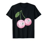 Pintado a Mano Cereza Rosa 8 Bolas, Billar & Pool Ball Camiseta