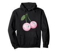 Pintado a Mano Cereza Rosa 8 Bolas, Billar & Pool Ball Sudadera con Capucha