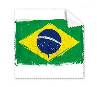 Pintado a mano de bandera de Brasil Copa del Mundo logo Brasil cultural elemento gafas paño de limpieza paño limpiador de regalo teléfono Protector de 5 unidades