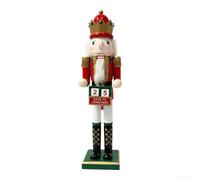 Pintado a mano de madera cascanueces rey 38.1 cm decoración de Navidad | Detalles intrincados pintados a mano, diseño festivo de rey, exhibición de vacaciones de temporada, artesanía en madera
